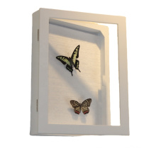 Wholesale high quality custom 11x14 White wooden table top shadow box photo frame display case with wall